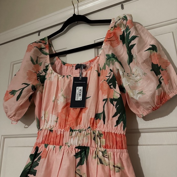 Vineyard Vines Pink Ruched Puff Sleeve Maxi Dress - Picture 4 of 4